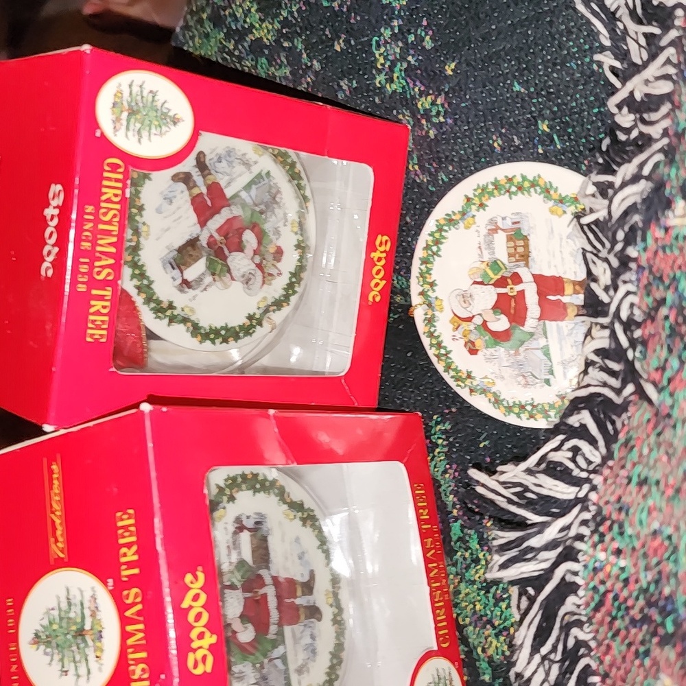 Spode vintage usa santa around the word  porcelain ornament lmtd edition rare